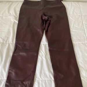 Moda International Brown Leather Pants